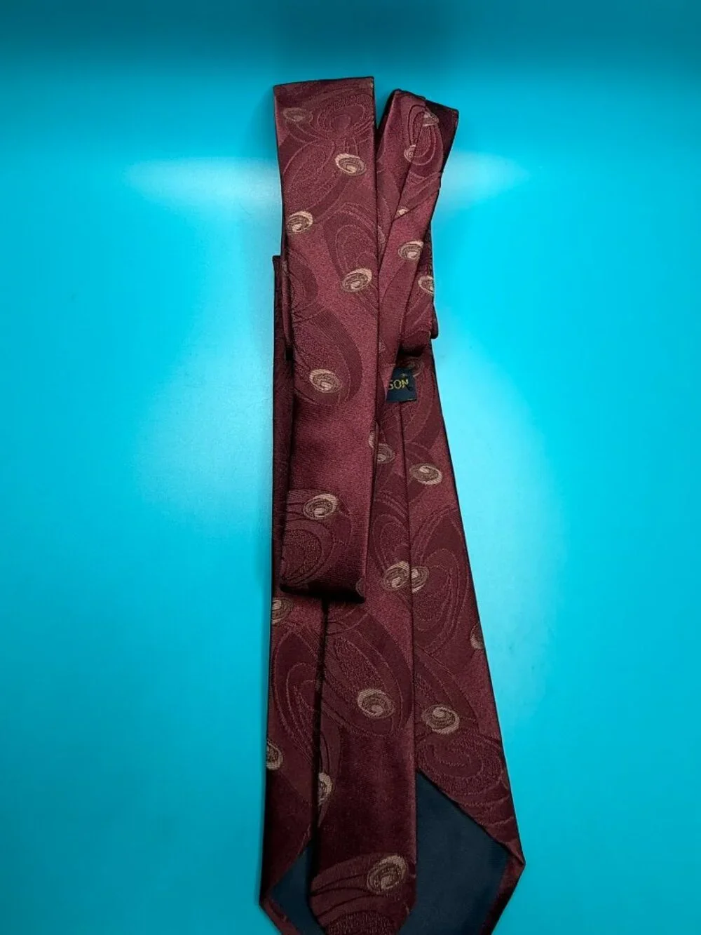Vintage Johnny Carson Classic Burgundy Tie 1970's-80's